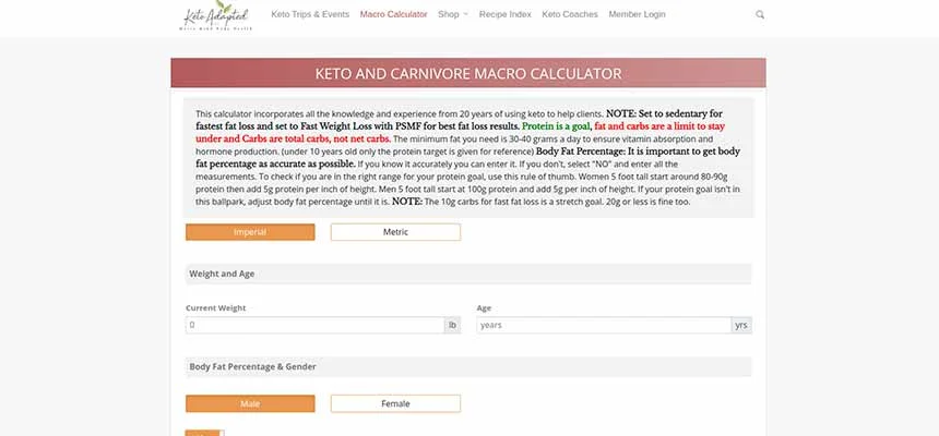 Keto Adapted Calculator